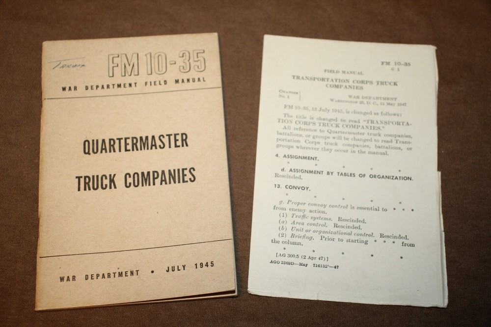 Original WW2 U.S. War Department "Quartermaster Truck Companies" Booklet, 1945 d