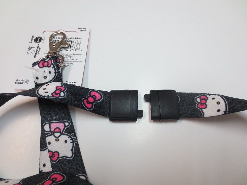 Authentic Sanrio Hello Kitty Breakaway Lanyards / Black Background / New
