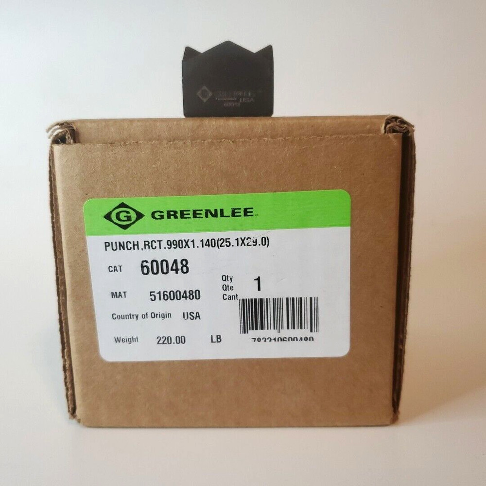 Greenlee 60048 Knockout Rectangular Rectangle Replacement Punch .990 x 1.14 In