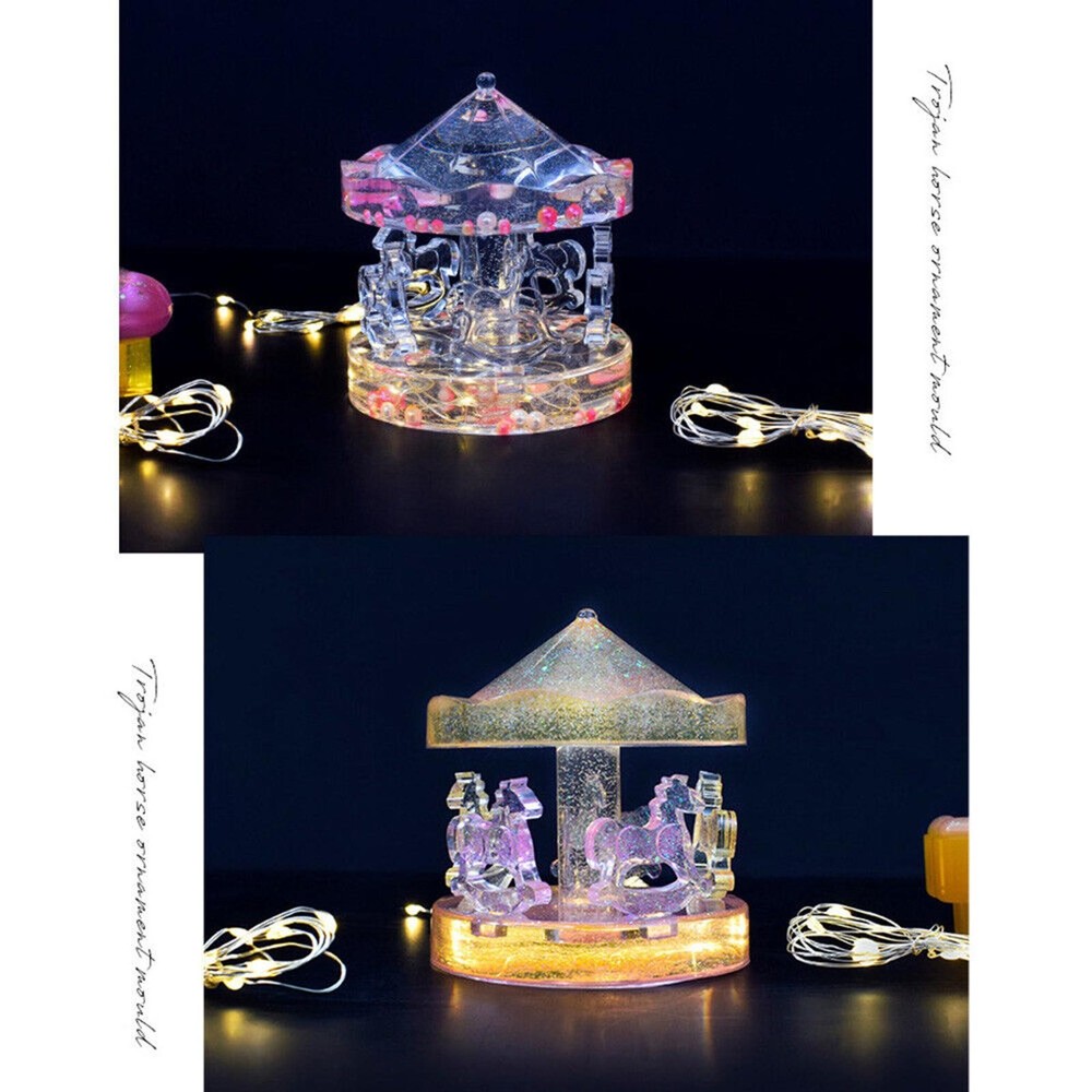 Silicone Mold Epoxy Resin Casting Mould Ornaments Craft Carousel Making Tool