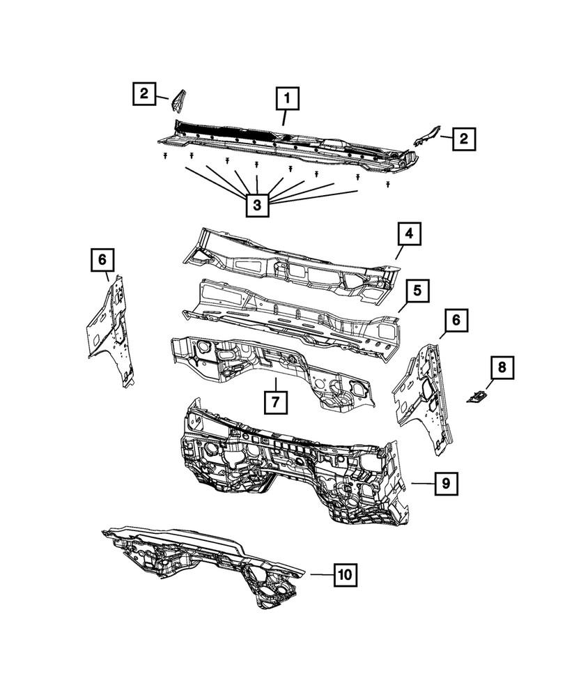 Genuine Mopar Cowl Side Panel Left 68276728AC