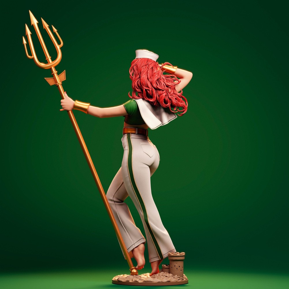 Mera Bombshell (1) Unpainted 1/6 resin model kit and base abe