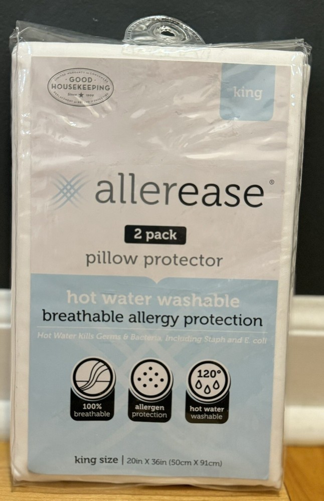 (2-Pack) Allerease Pillow Protector King Size 20" x 36" (50cm x 91cm) Breathable