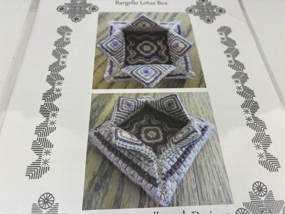 Terri Bay Needlework Designs Bargello Lotus Box Needlepoint Pattern 7S