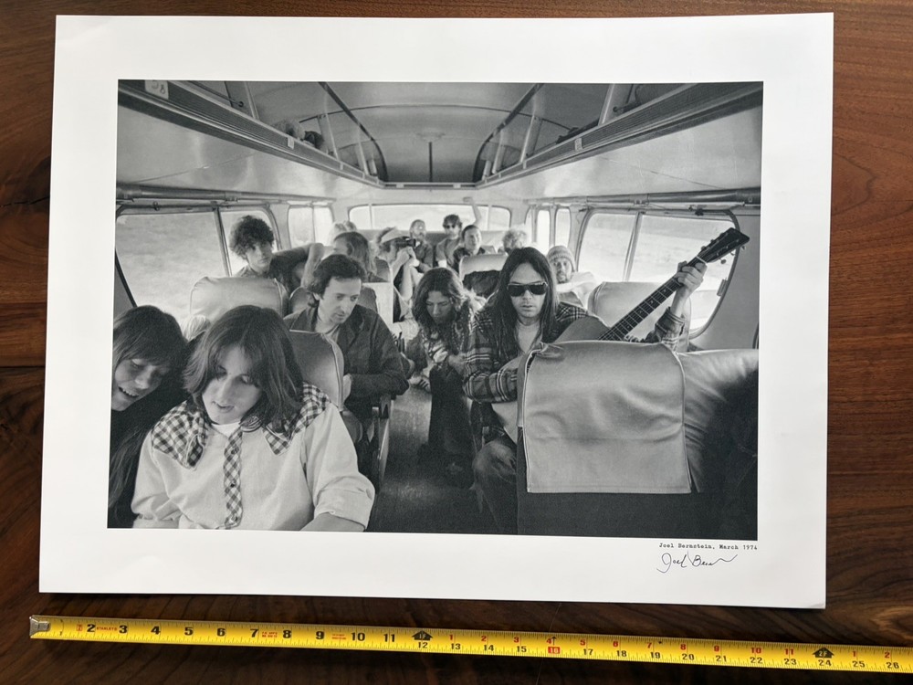 Neil Young, Eagles, Cameron Crowe on Bus 1974 - Joel Bernstein Fine Art Print