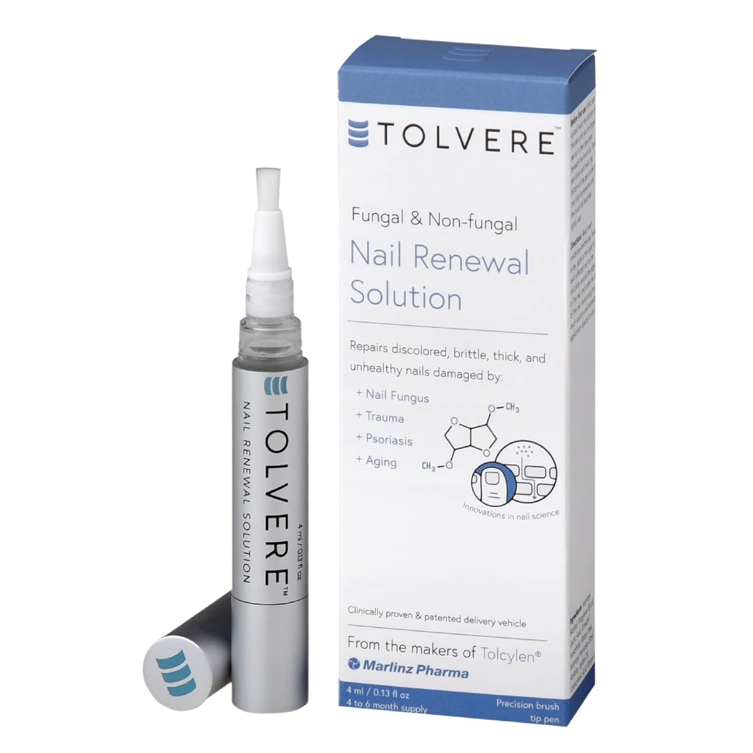 Tolvere Nail Renewal Solution, from the Makers of Tolcylen, Rapidly Improve