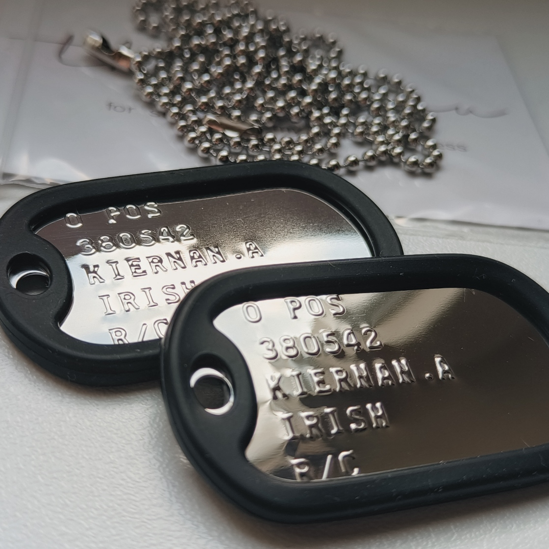 Personalized Dog Tags, Stainless Steel Men's Necklace, Military ID Tags, Pendant