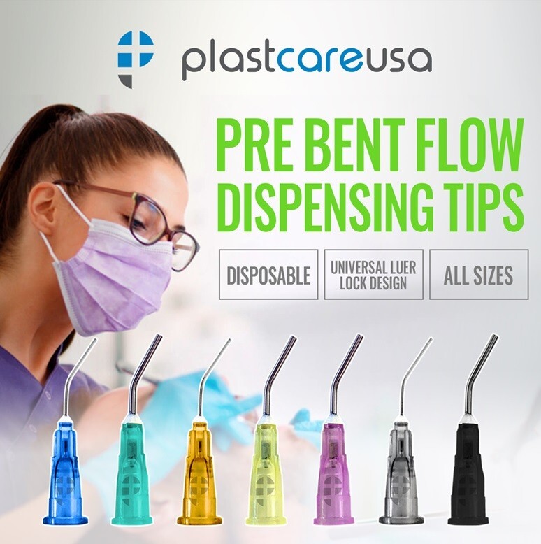 Dental Pre Bent Tips for Etch Gel Composite Flow Applicator (Choose Gauge & Qty)