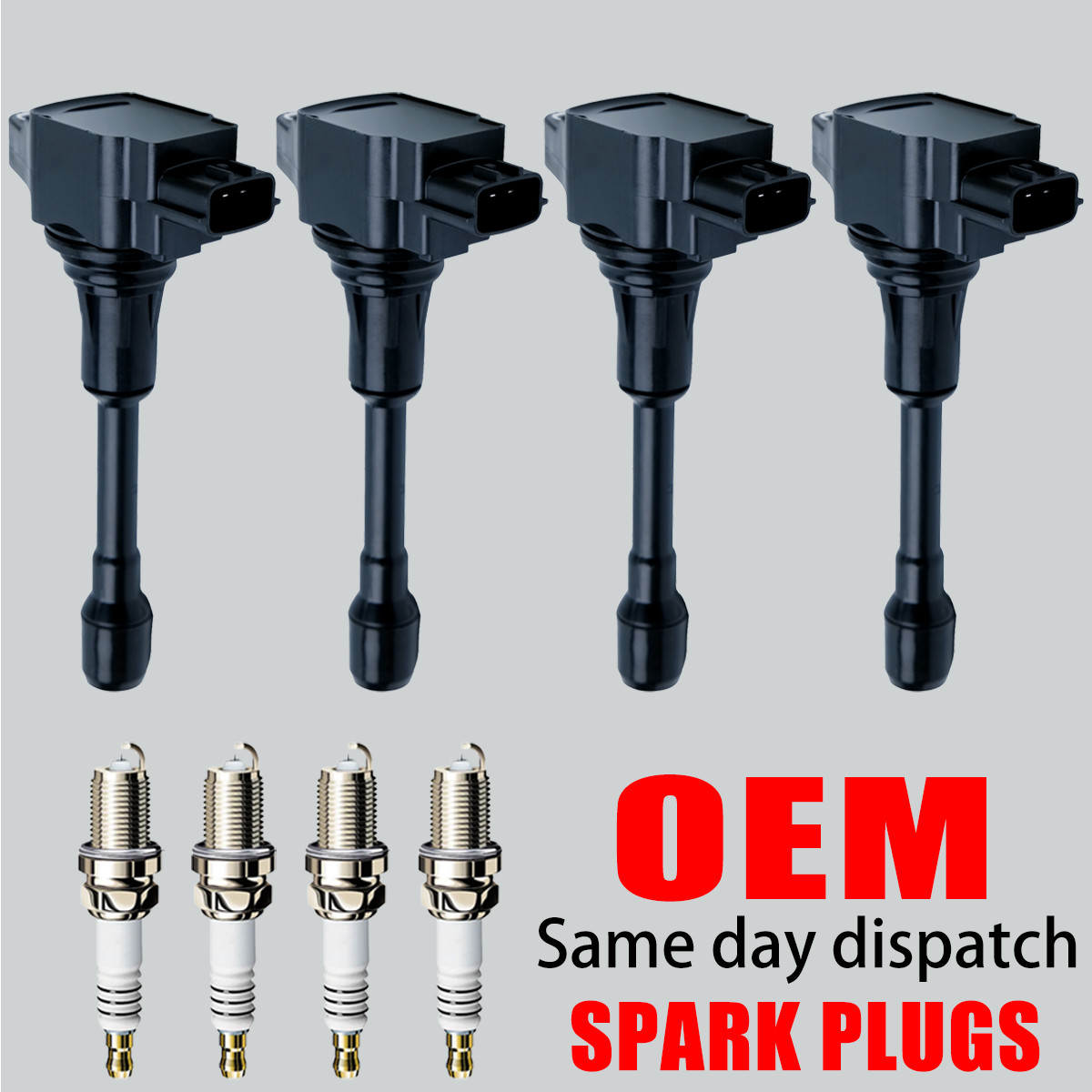 4X OEM Ignition Coil & 4X Iridium Spark Plug for Nissan Altima Rogue Versa UF549