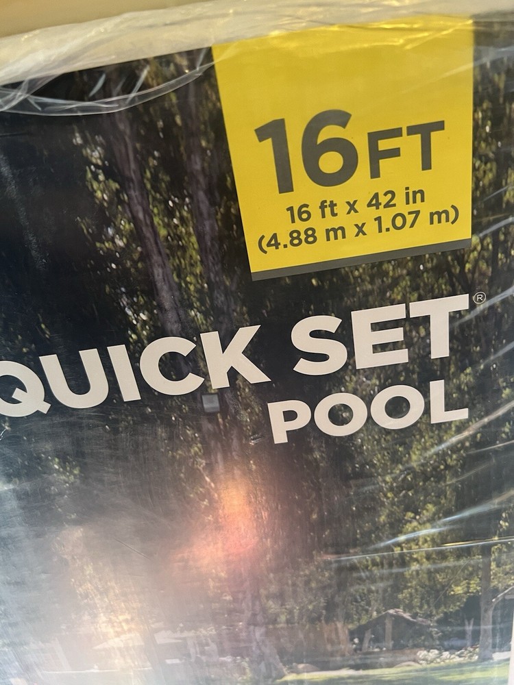 Summer Waves 16' x 42" Quick Set Wicker Rattan Ring Pool Includes Ladder & Pump