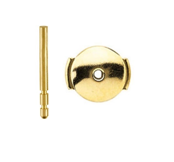 14kt Solid White Yellow Gold Guardian System Earring Lock Back & Post Set Pair