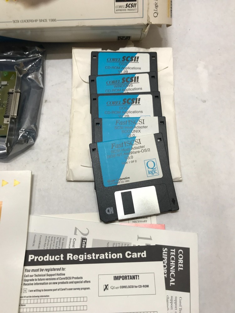 Open Box Q Logic Fast! SCSI ISA Host Adapter Card Bundle With Floppy - DW