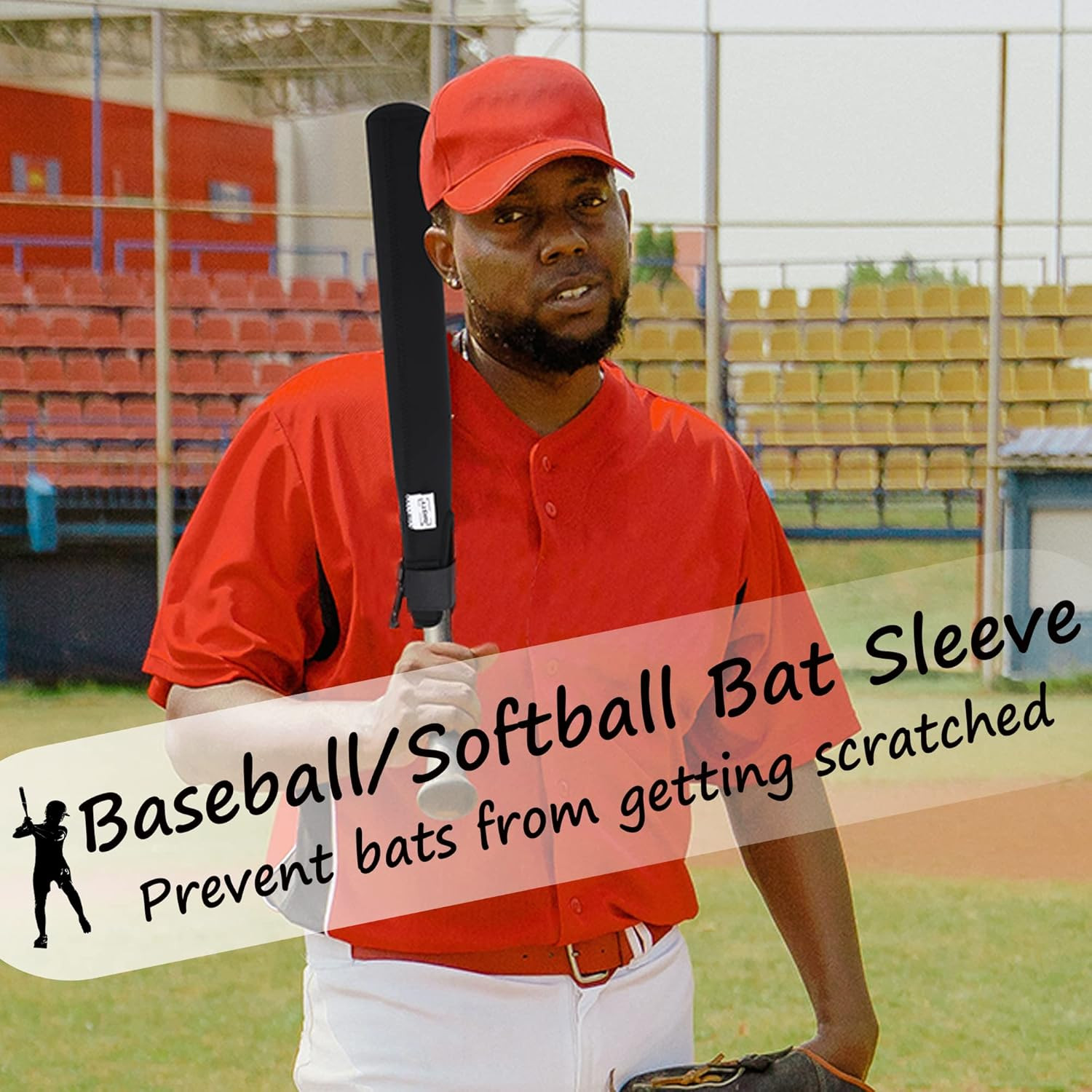 Bat Protector Sleeve for Baseball & Softball, Bat Warmer & Cover with Hook