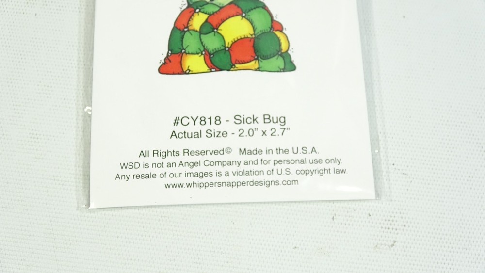 Whipper Snapper Designs Rubber Stamp Sick Bug CY818