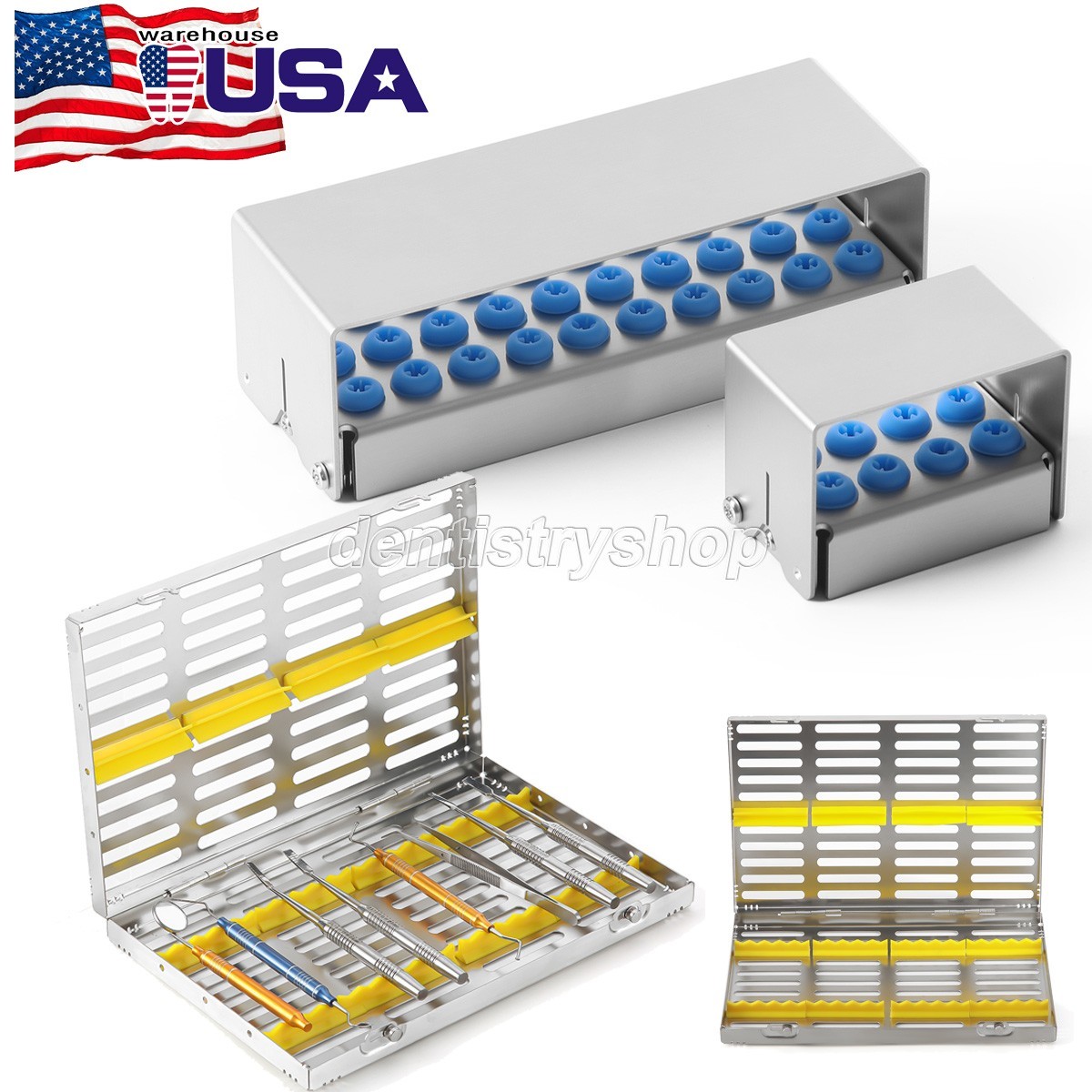 Caja de desinfección de cassette de esterilización de instrumento dental Bur