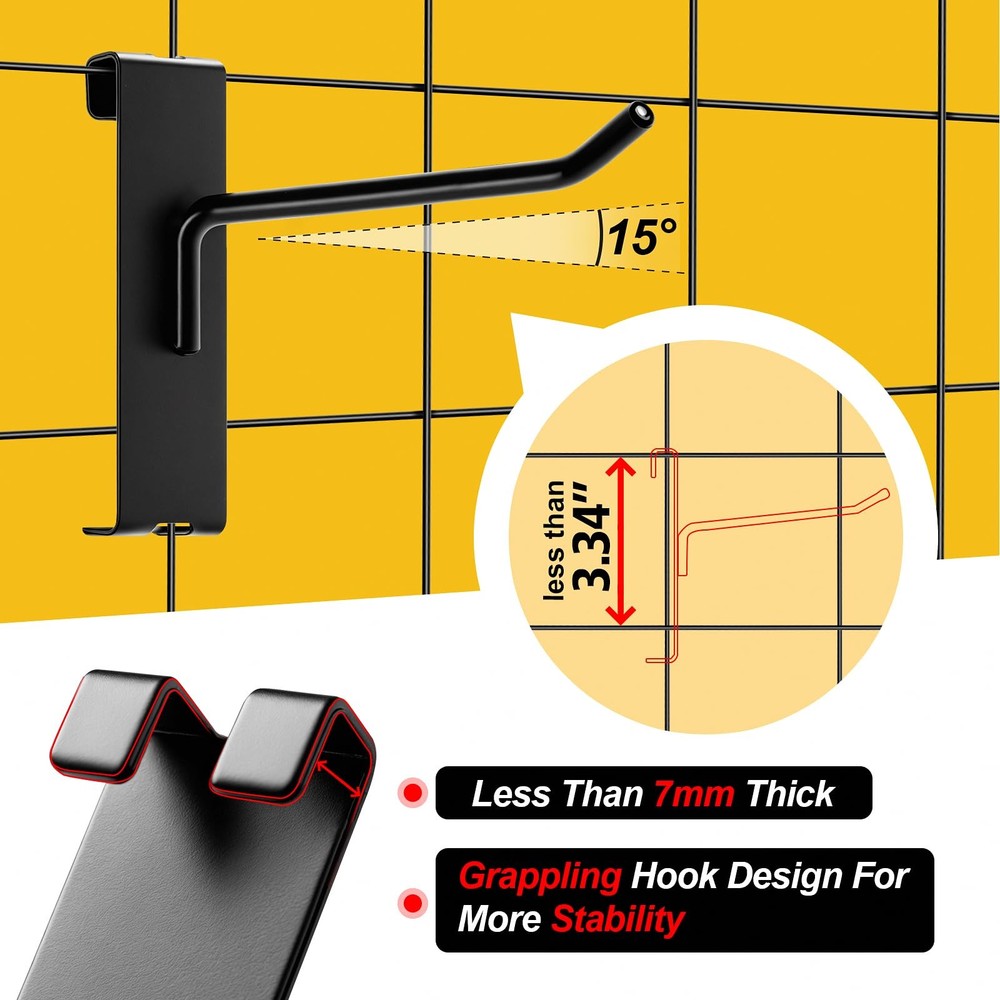 Gridwall Hooks 2 Inch 60 Pack Grid Wall Hooks Grid Panel Hooks and Hangers Gr...