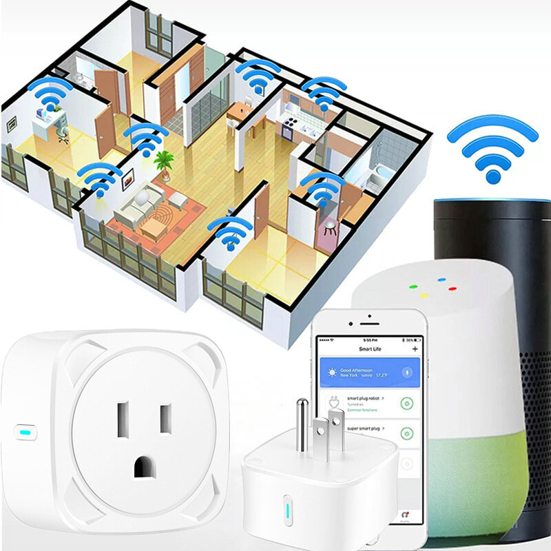 Mini WiFi Smart Plug Socket Outlet Adapter Alexa Google Home Remote Control US