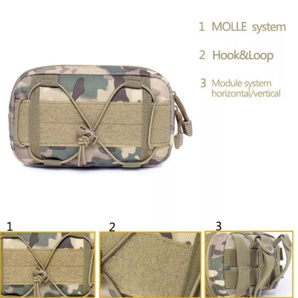Utility Tactical Molle Pouch Horizontal EDC Multi-purpose Belt Waist Pack Bag