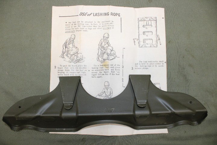 US Military Issue USMC ARMY WW2 1944 DATED PACKBOARD SHELF with Instructions