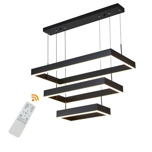 Modern LED Ceiling Light Hanging Pendant Lamp Dimmable Chandelier W/ Remote