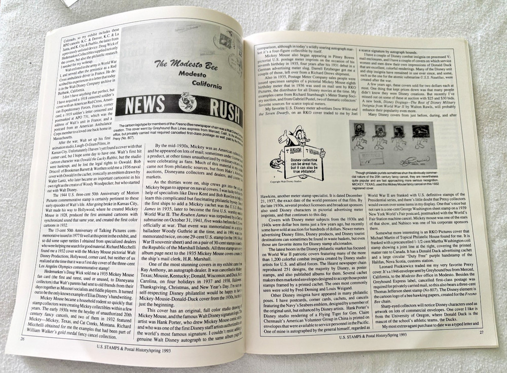 RARE 1993 US Stamps & Postal History Magazine featuring Walt Disney philately