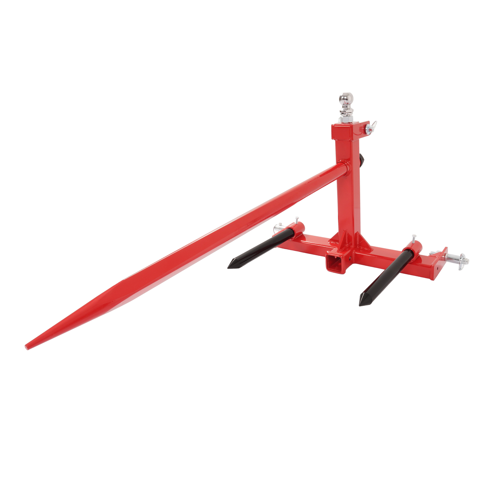 3 Point 3000 LB Hay Bale Spear Receiver Hitch Cat 1 Tractor W/Gooseneck Ball