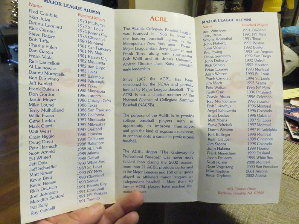 ATLANTIC COLLEGIATE BASEBALL LEAGUE (ACBL) Booklet