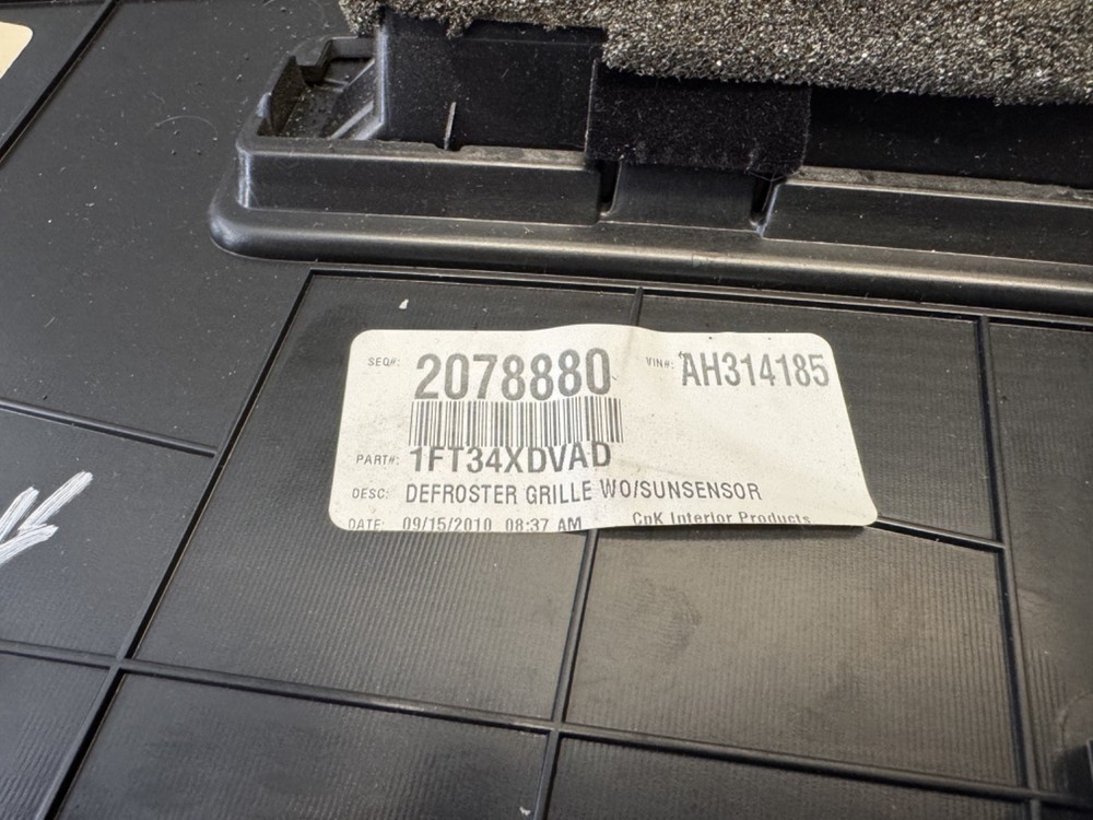 08-14 Dodge Challenger Dash Defrost Upper Trim Panel OEM Grille Dark Gray