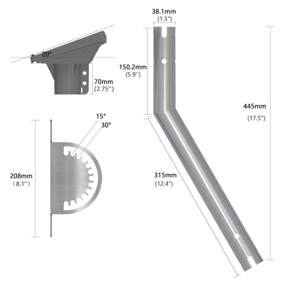 Starlink Gen 3 Wall Mount Kit Adjustable Include Pipe Adapter Tilted 20°, Sta...