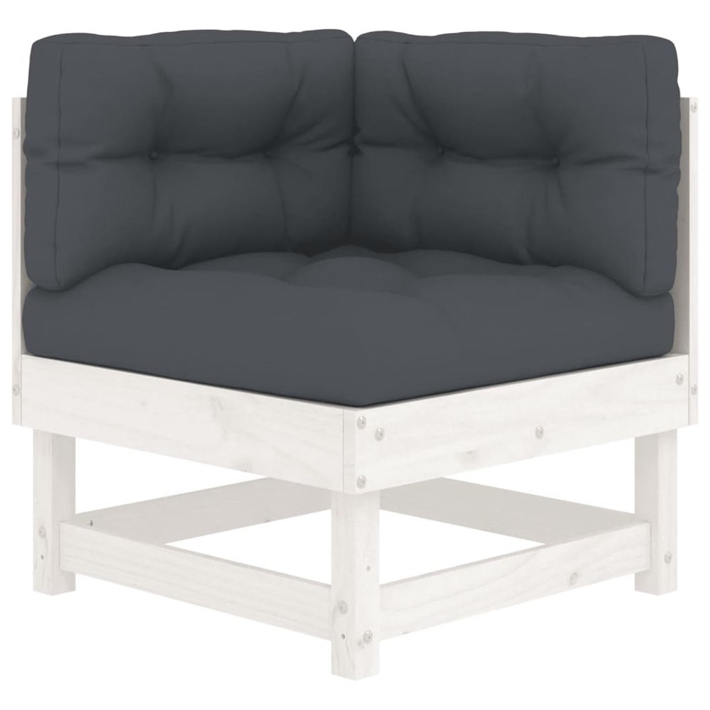 Corner Sofa White and Anthracite