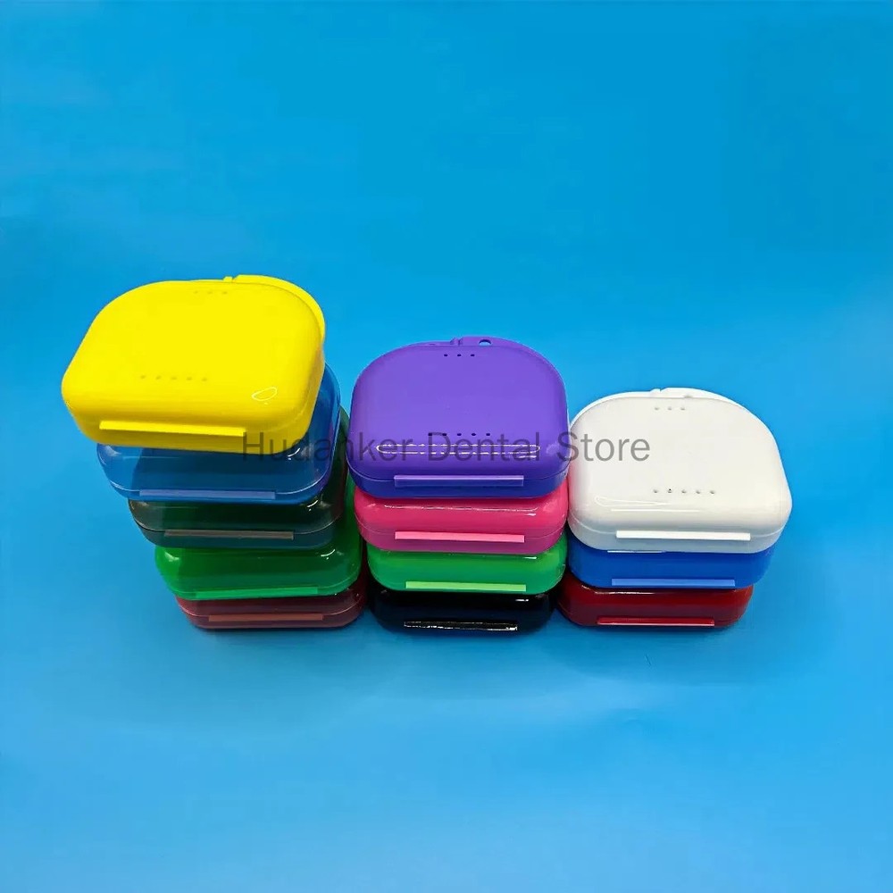 50 Pieces Denture Storage Cases Orthodontic Retainer Partial Denture Boxes