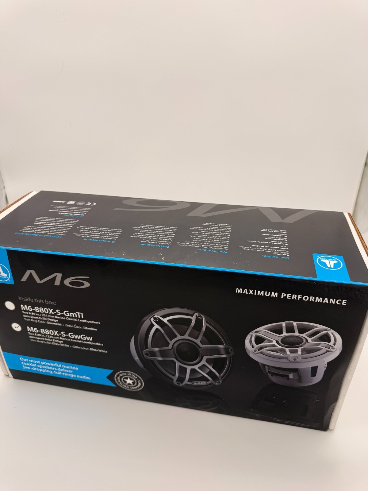 JL Audio M6-880X-S-GwGw 8.8" 125W Marine Coaxial Speakers - White (Pair of 2)...