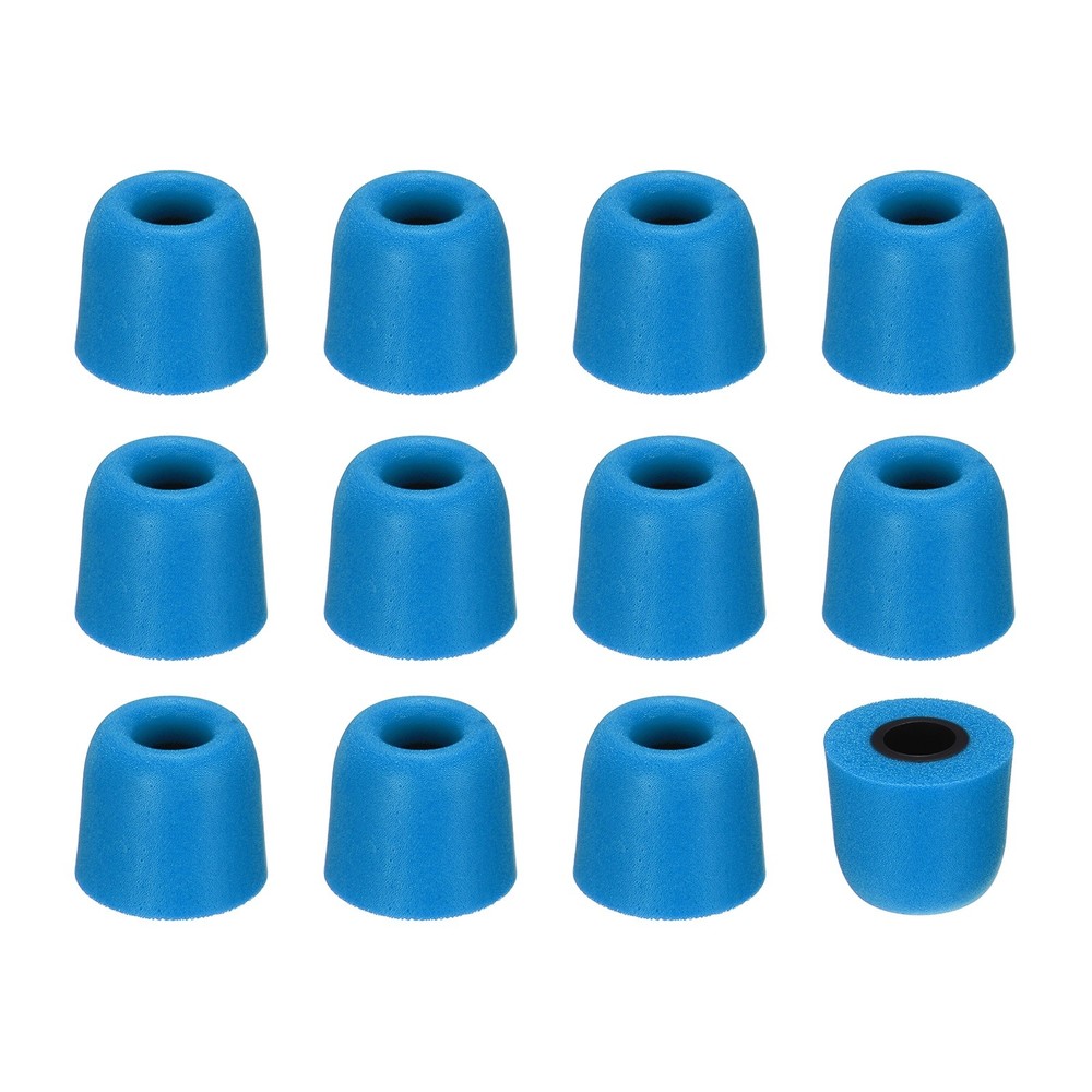 Memory Foam Earbud Tips (4.9mm/0.19"), 12Pcs - Medium Ear Bud Tips, Blue