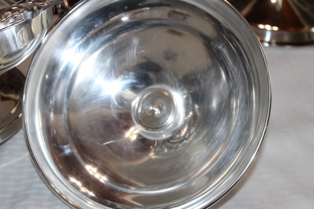 Two Ornate Silver Plate Chafing Dishes