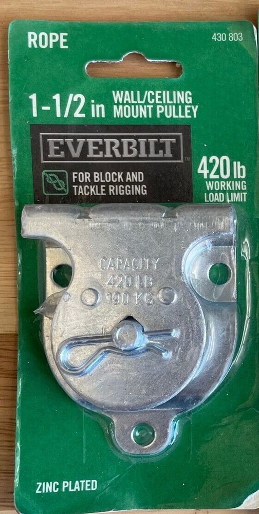 Single Sheave Wall & Ceiling Mount Pulley (1-1/2")  FREE SHIP