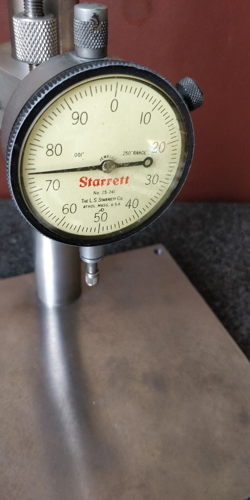 TESTED Starrett No.25-241 Dial Indicator on Inspection Stand SOLID OVERBUILT