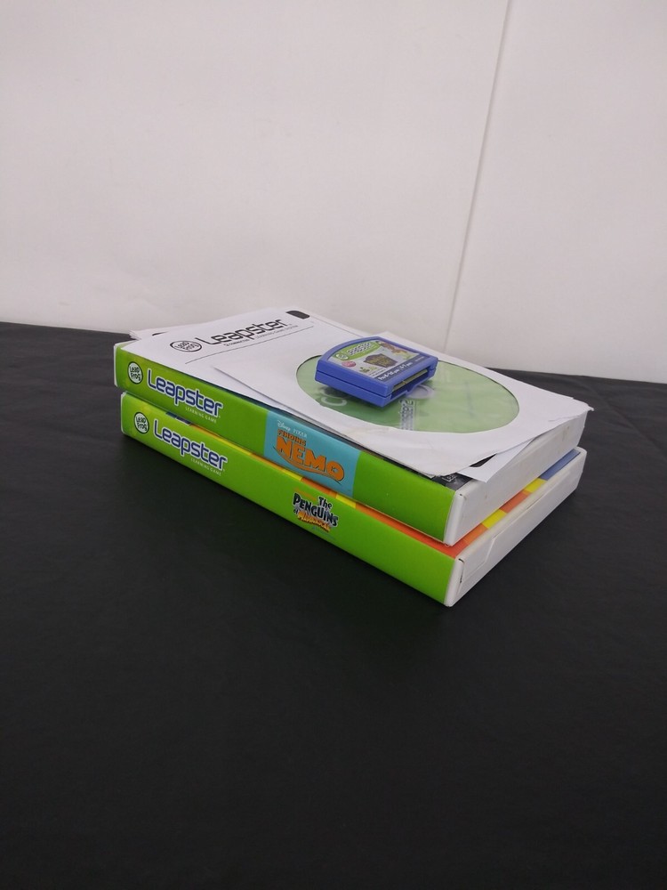 Leapster Learning Game 3 Game Bundle + CONNECT DISC ~ Nemo, Penguins, Princess