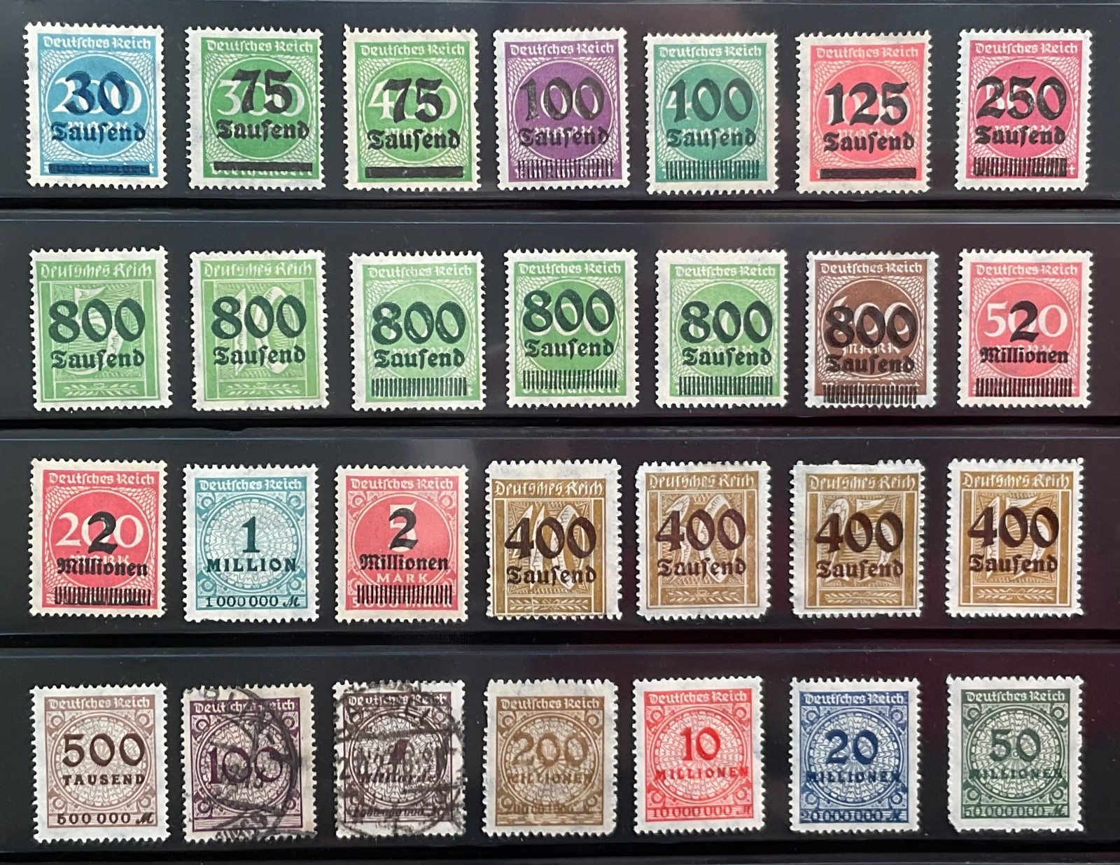 Interesting Group of 28 Germany’s Stamps, 1923, Mostly Mints, Unchecked, VF