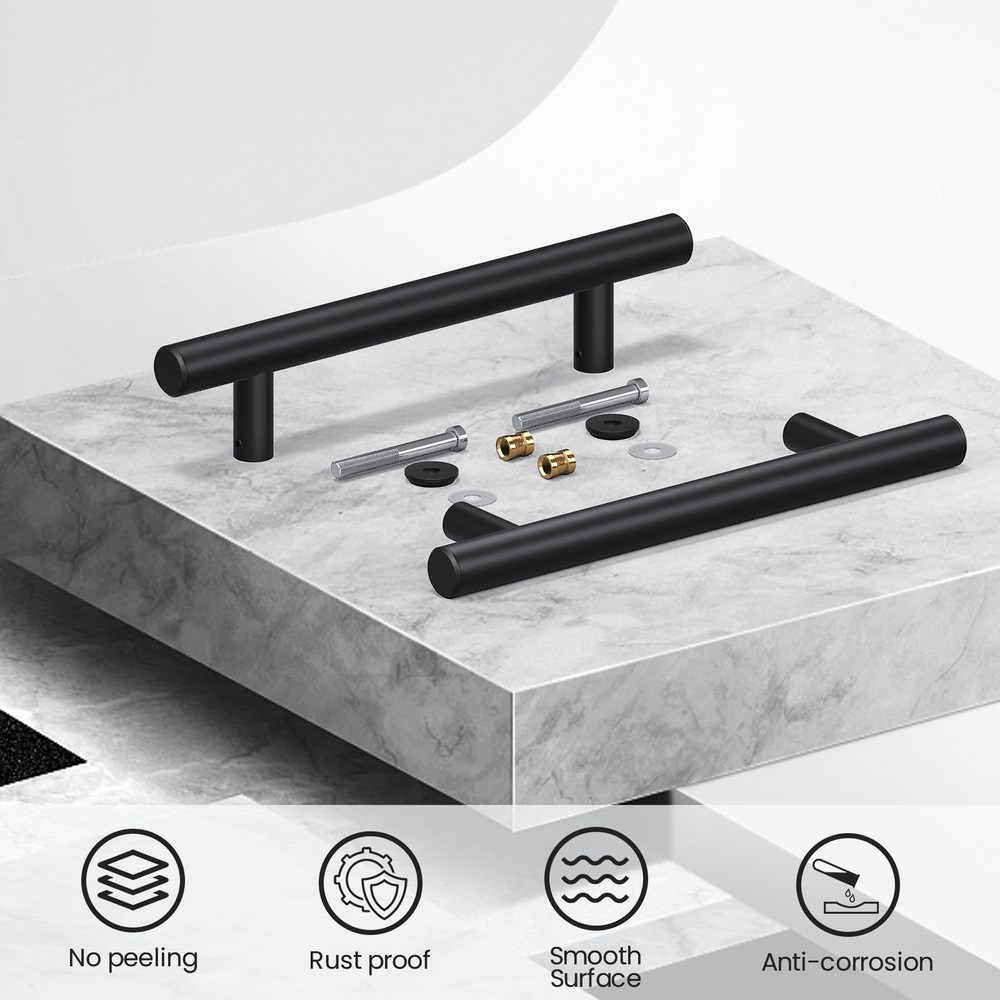 SMARTSTANDARD 12" Push/Pull Sliding Barn Door Handle Set, Double-Sided