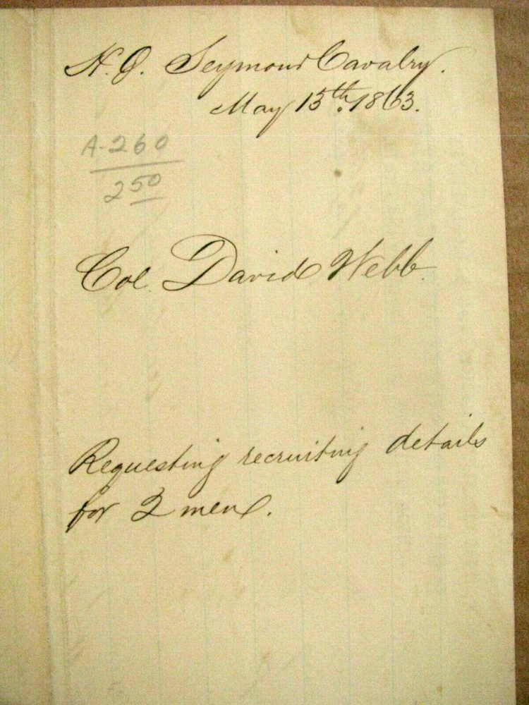 CAVALRY OFFICER LETTER WITH LOGO ILLUS 1863