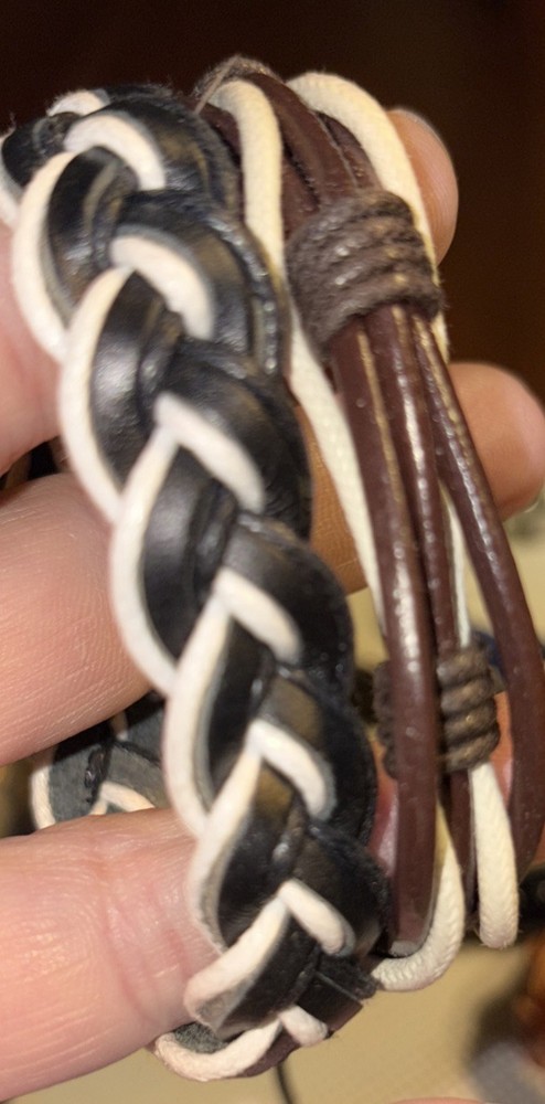 17 Leather /vegan Leather Pull Close Braclets Variety Pack