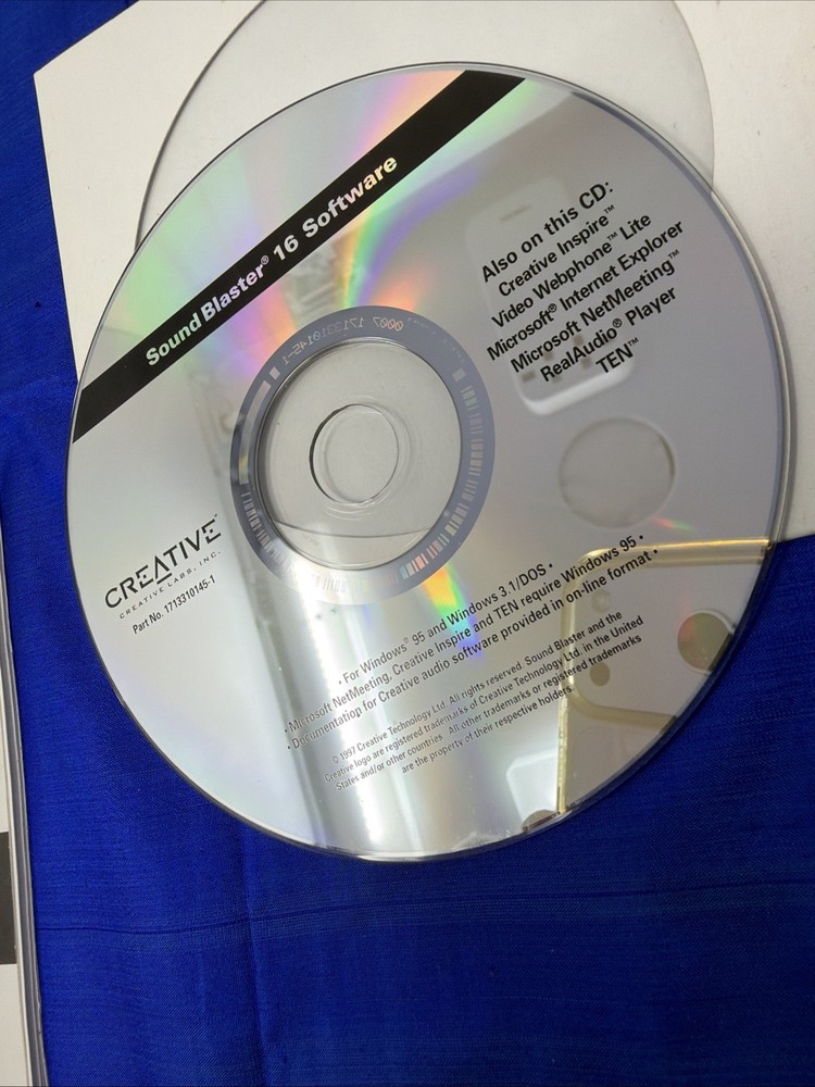Creative Labs Sound Blaster 16 Software CD-ROM Windows 95 3.1/DOS