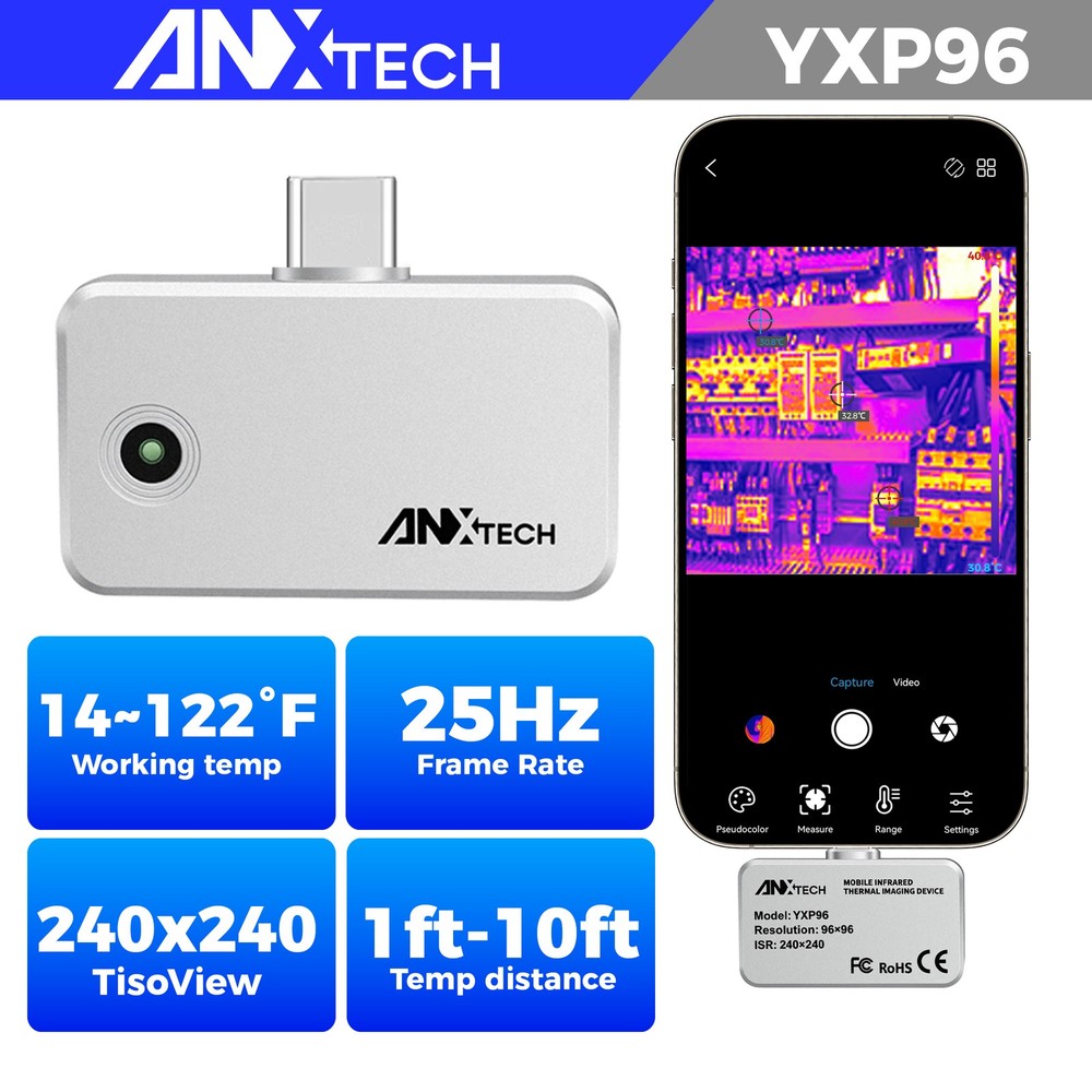 ANXTECH Mini Thermal Imaging Camera TISR Resolution 240*240 for Android