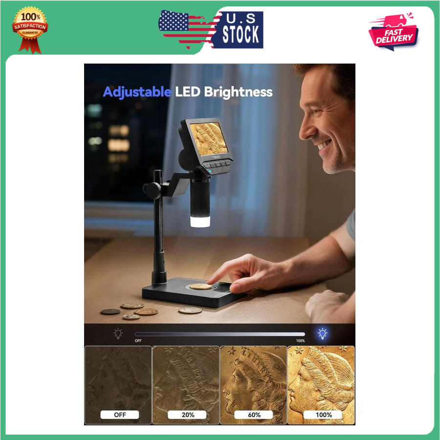 TOMLOV DM4W Microscope with Weighing Scale: 4.3" Digital Coin Microscope...