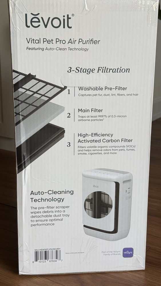 LEVOIT Vital Pet Pro Air Purifier Auto-Clean Tech Smart Control Auto Mode 3Stage
