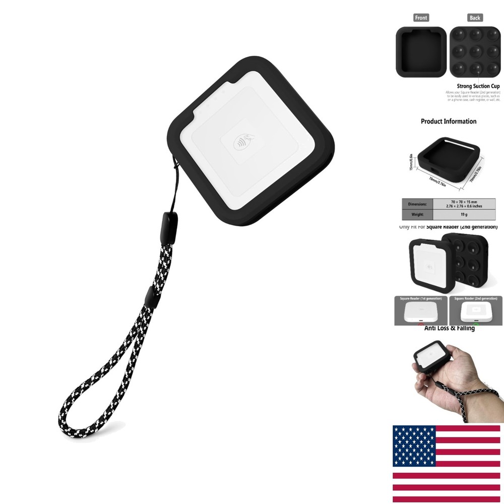 Protective Soft Silicone Case for Square Reader with Strap - All-Round Safety