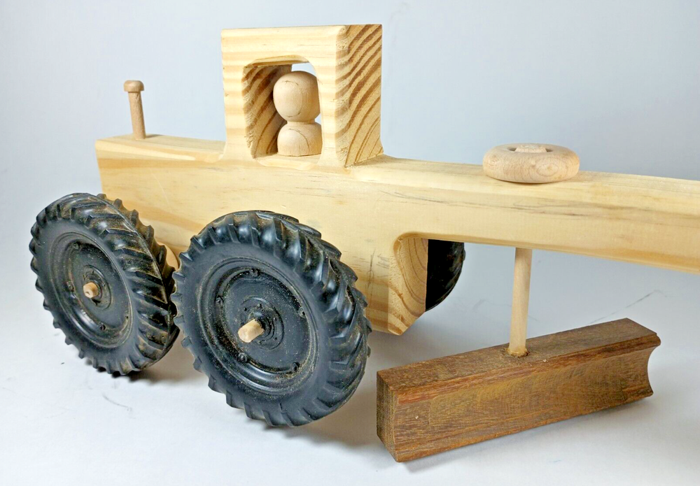 Wood Home Hand Made Construction Road Grader.