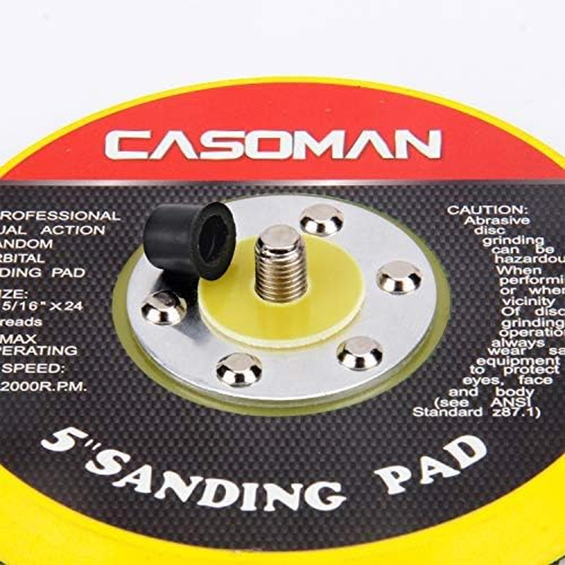 5-Inch DA Polisher & Sander Pad - Hook & Loop Face - Random Orbital Backing Plat