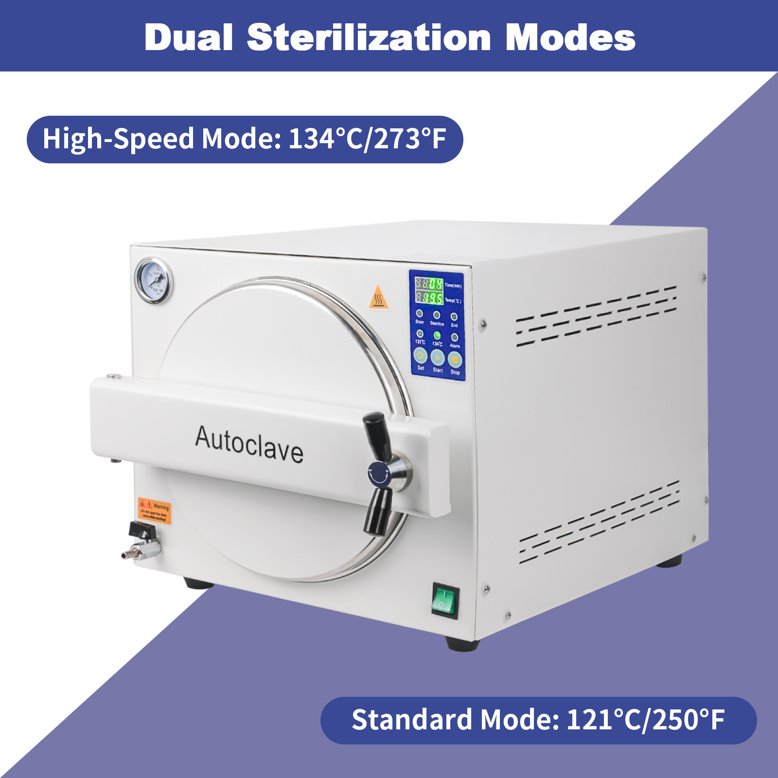 23L Dental Autoclave Steam Sterilizer Medical Dentist Surgical Sterilization USA