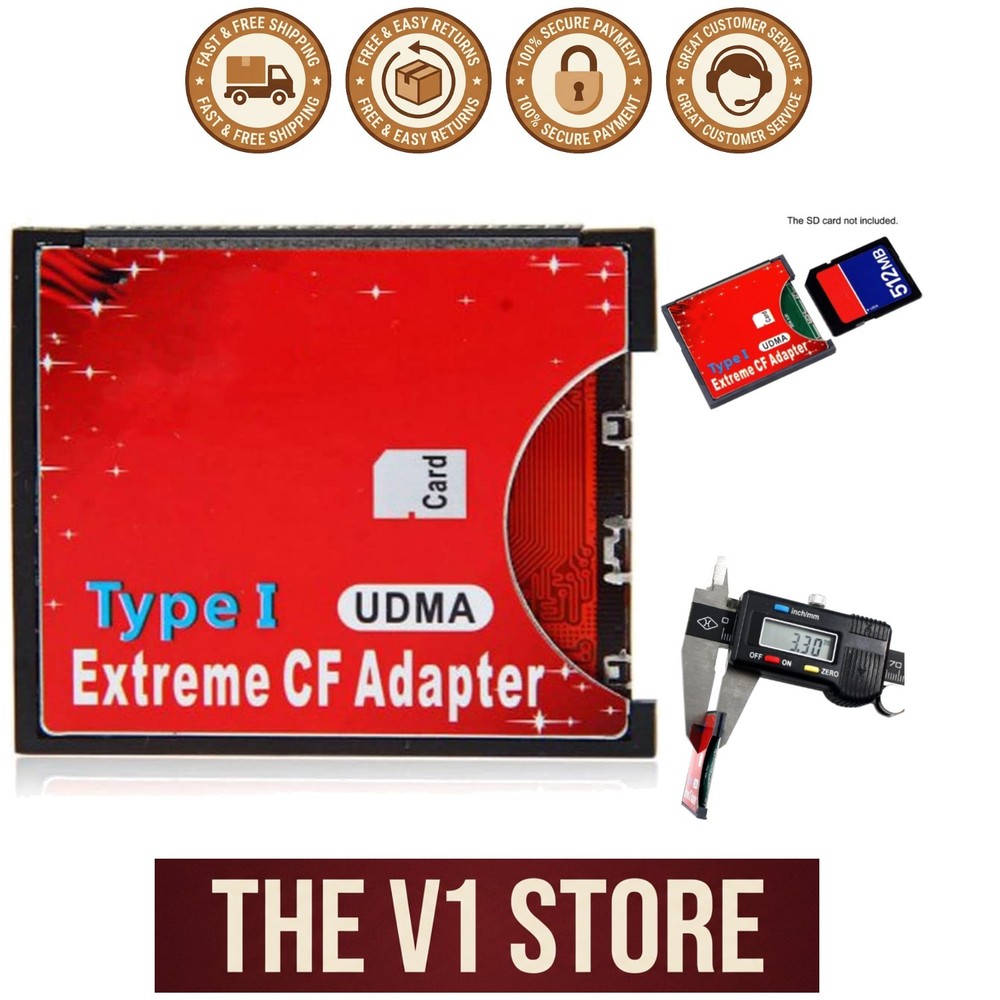 High-Speed SD to Compact Flash Adapter - 128GB Support - Dust-Proof Design